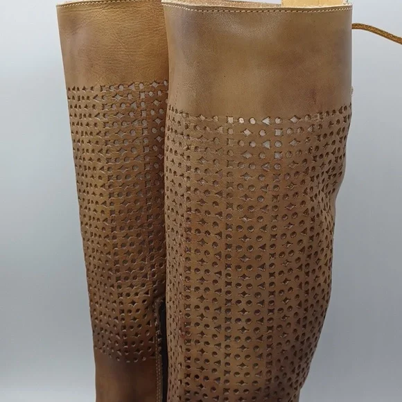 BED STU Cambridge Leather Boots Tall Tan Driftwood SZ 9 - Picture 4 of 16